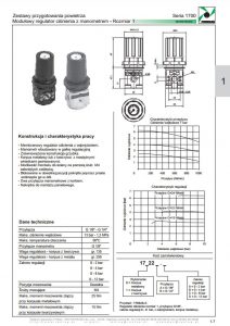 Seria 1700-1 regulator ciśnienia modułowy PNEUMAX