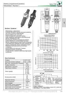 Seria 1700-1 filtroregulator PNEUMAX