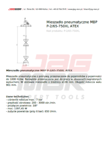 Mieszadło pneumatyczne MBP P-2.65-750XL