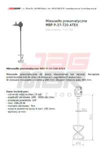 Mieszadło pneumatyczne MBP P-37-720