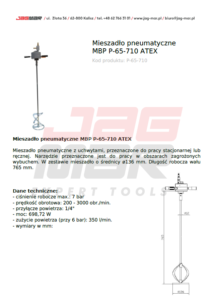 Mieszadło pneumatyczne MBP P-65-710