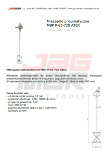 Mieszadło pneumatyczne MBP P-65-720