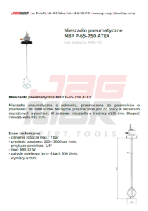 Mieszadło pneumatyczne MBP P-65-750