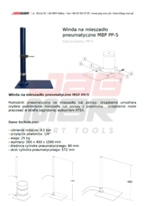 Winda na mieszadło pneumatyczne MBP PP-5