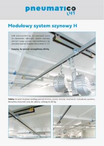 Ulotka Modułowy system szynowy Pneumatico Lift (PL)